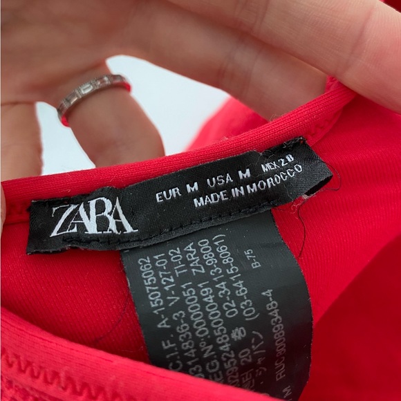 RED RIBBED ONE PIECE BATHING SUIT - Picture 2 of 4